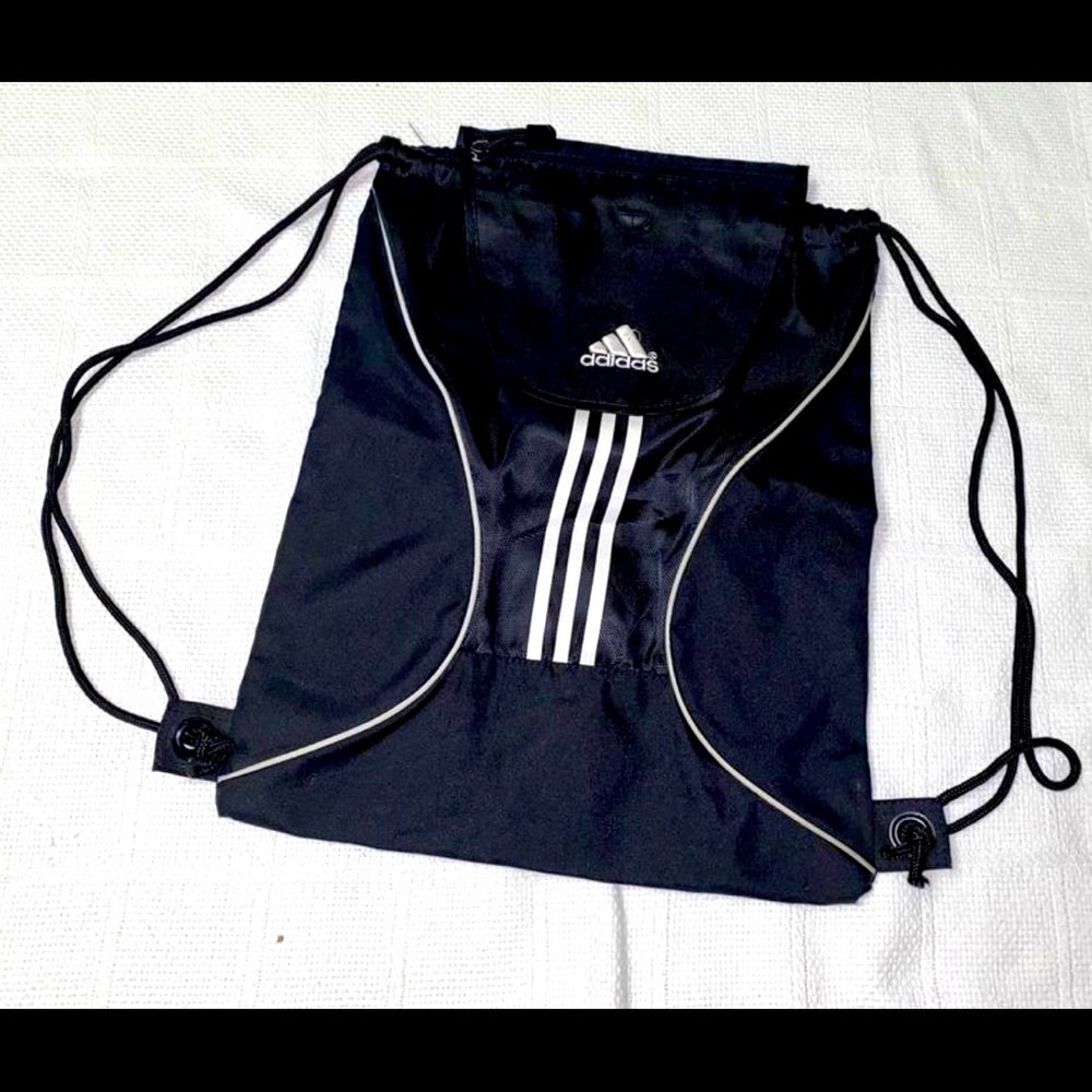 Adidas Sackpack Black White Drawstring Backpack B… - image 1